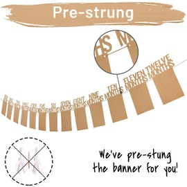 PartyHooman PartyHooman 1st Birthday Photo Banner for Baby from Newborn to 12 Months, First Birthday Decorations Boy or Girl Monthly Milestones Garland | First Birthday Photo Banner Pre-Strung with Frame (Kraft)