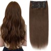 Elailite Clip in Hair Extensions Real Human Hair, Remy Hairpieces