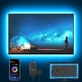 Nexillumi - Luces LED para TV, Por mes, Retroiluminación LED de 13.2 Pies para Televisores de 32 a 65 Pulgadas, Tira de Luces LED RGB Detrás de la TV, Luces LED para TV con Control Remoto por