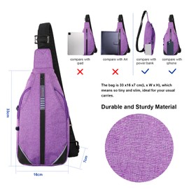 WATERFLY Anti-Theft Sling Bag for Men and Women, Chest Bag, Hippie Crossbody Bag, Multipurpose Daypack
