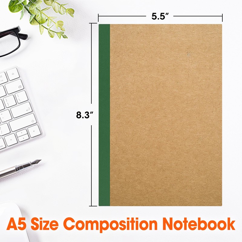 32 Pack Composition Notebooks Bulk, A5 Kraft Cover Lined Journaling