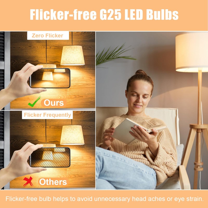 hansang G25 LED Vanity Light Bulb 5W (60W Incandescent Equivalent)