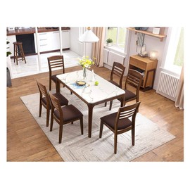 Fuloon 4 Pack Stretch Jacquard Chair Seat Covers, Removable Washable Anti-Dust Dinning Room Chair Seat Cushion Slipcovers (4, Chocolate)