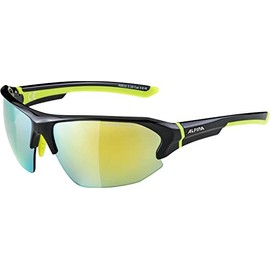 ALPINA LYRON HR Mirrored and Shatterproof Sports and Cycling Glasses with 100% UV Protection for Adults, Black, One Size