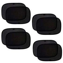 Timotech Parasol Negro para Auto, protección de Rayos UV, para Todo Tipo de Auto, contra el Calor y el deslumbramiento (8 Piezas, Semitransparente) (Negro, 8 Piezas)