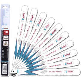 EZARC Sabre Saw Blades for Wood with Nails Pallet Repair Reciprocating Saw Blade Set 225mm 10/14TPI (10-Pack)