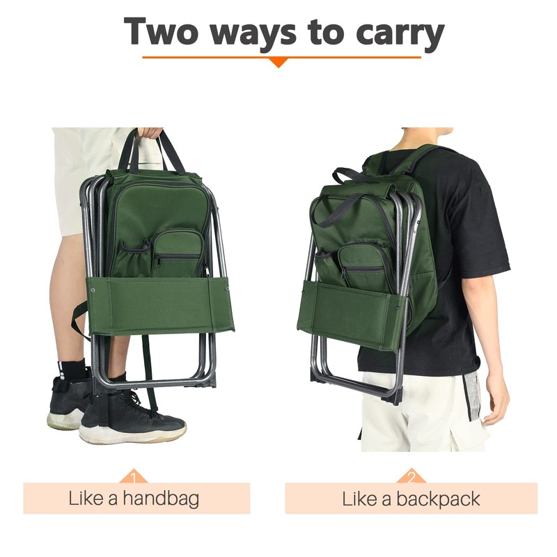 PORTAL Backpack Cooler Chair Fishing Chairs with Backrest Folding Camping