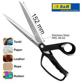 S&R Cloth Scissors / Tailor Scissors 288mm with Blade 152mm (6 ') made of Stainless Steel | Sewing scissors | professional scissors | Universal scissors | textile scissors
