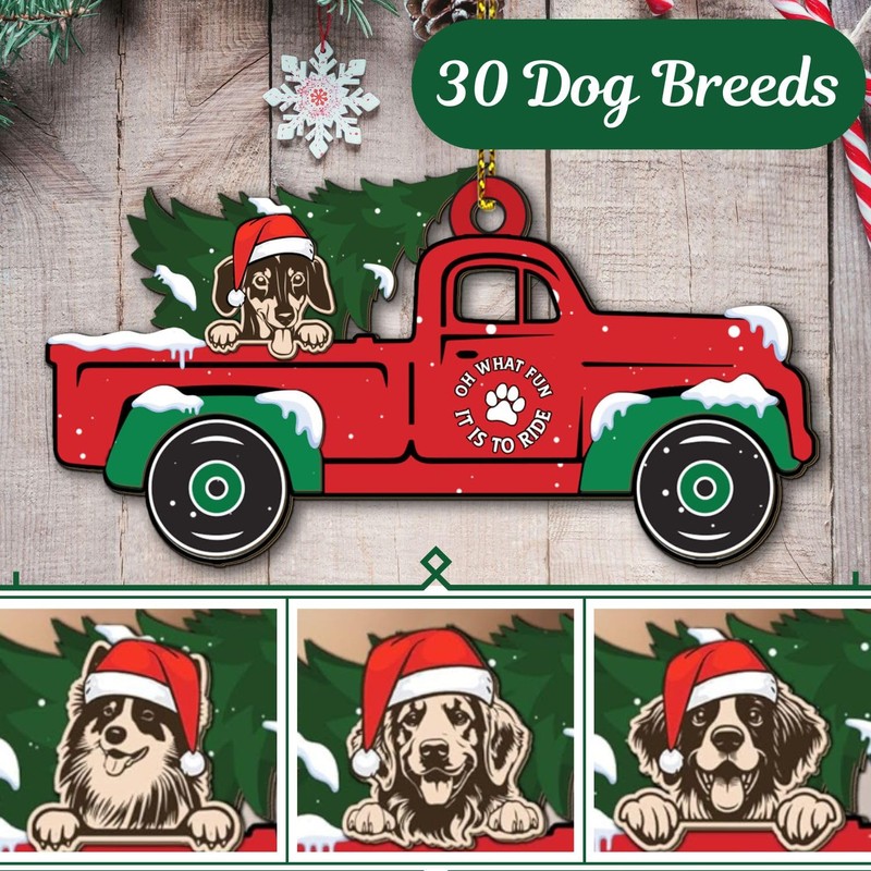 Doberman Christmas Ornament 2024 - Wood Stocking Hanging Car Keepsake