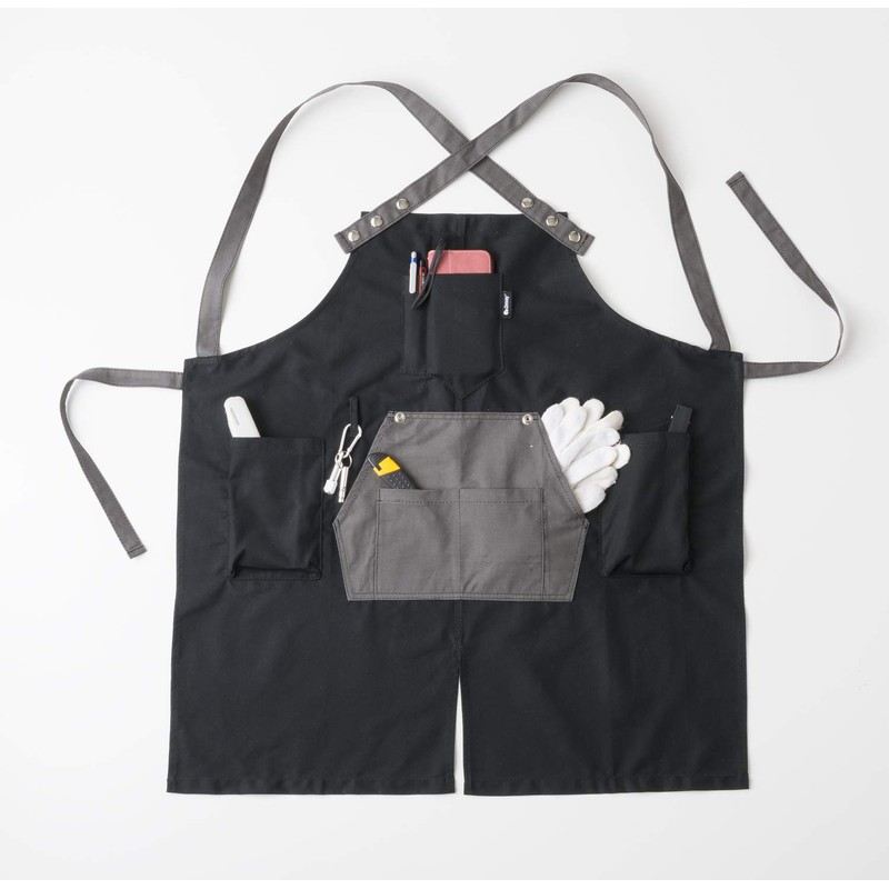 Onway OW-B6976-BLK Bonfire Apron, Black, For Outdoor Activities, Camping, Shoulder,