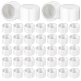 Supkiir 50 Pack PVC Pipe End Cap Fitting 3/4 Inch Schedule 40 Pipe, Plug Adapter Furniture Grade Plug Socket Fittings for Build PVC Furniture DIY Garden Shelf Home Industrial Use