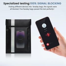 5 PACK Faraday Bags,Faraday Bags for Phones,Emp Bag for Rfid Signal Blocking,Faraday Bags Emp Proof With Handle,Fireproof & Waterproof Faraday Bag,RFID Key Fob Protector