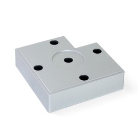 Emuca 2023025 feet, Furniture Silver Plastic, Set of 4 Legs 15mm-high, Metallic Grey, H 15 mm