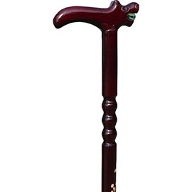 Full Funk RaanPahMuang Hard Wood Simple Dragonball Walking Stick Simple Carved Decorative