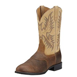 ARIAT Mens Heritage Stockman Western Boot Tumbled Brown/Beige 9