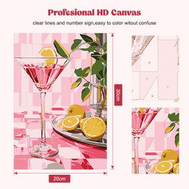 RICUVED Paint by Numbers Adults Children, Painting by Numbers DIY Hand Painted Oil Painting Kit Paint by Numbers Adult with Frame 3 - Brushes and Acrylic Paint Kit 20 x 30 cm