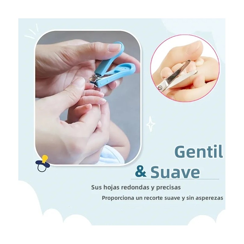 Lima Para Uñas Bebe Eléctrica Portátil Luz 6 En 1+cortauñas