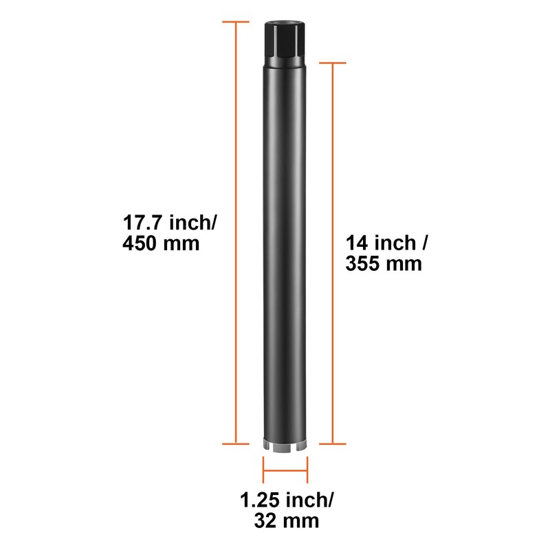Happybuy 1-1/4" Wet Diamond Core Drill Bit, 14" Drilling Depth,