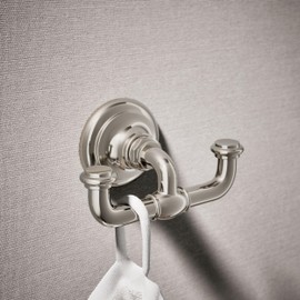 Kohler 72572-SN Artifacts® Double Robe Hook, Vibrant Polished Nickel