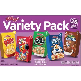 Kellogg's Assorted Cereal Variety Pack, 25 pk.