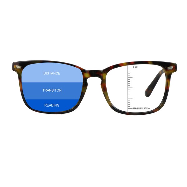 LAMBBAA - Gafas de sol multifocales progresivas, diseño vintage, color ámbar