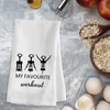 Funny Wine Kitchen Towel My Favorite Workout Corkscrew Towel Wine
