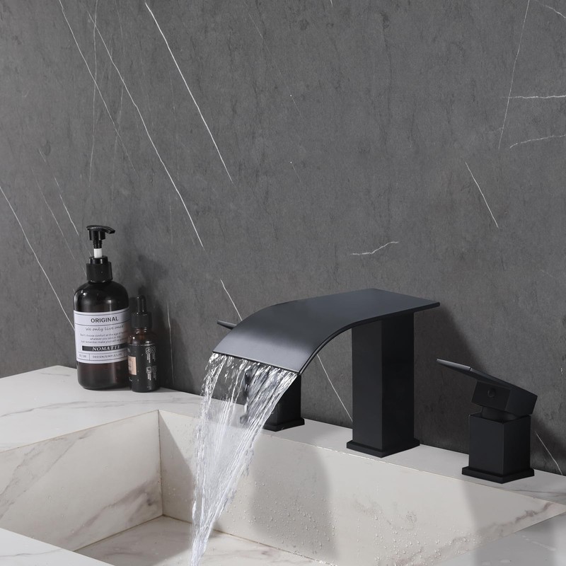 FSCEPIXI 2 Handles Roman Tub Faucet,High Flow Waterfall Bath Tub