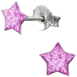 JAYARE Girls' Earrings Stars 925 Sterling Silver Children's Stud Earrings, Sterling Silver, No Gemstone