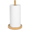 WORHE Bamboo Paper Towel Holder 1 Pack Thick Sturdy Base,