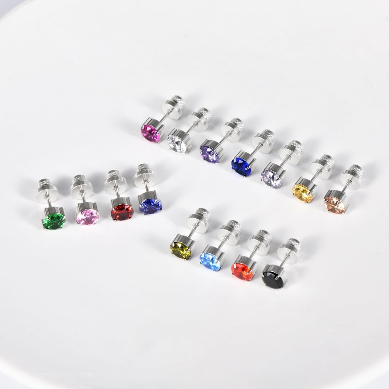 Titanium Stud Earrings for Women Men, Hypoallergenic Double Side 5A