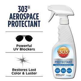 303 Products 303 Products (30308CSR) UV Protectant Spray for Vinyl, Plastic, Rubber, Fiberglass, Leather & More – Dust and Dirt Repellant - Non-Toxic, Matte Finish, 16 Fl. oz., White