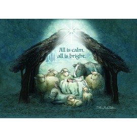 Crown Point Graphics Shared Blessings All Is Calm 12 Boxed Christmas Cards, Nativity Scenes with KJV Scriptures
