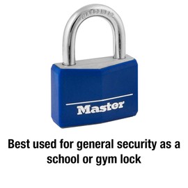 Master Lock 142DCM Covered Aluminum Keyed Padlock, 1-Pack, Blue