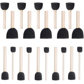 WAFJAMF 20-Pieces Assorted Size Round Sponges Brush Set, Paint Tools for Kids – Black