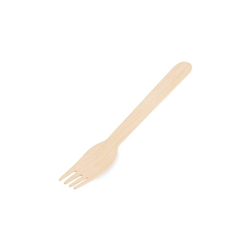 VEPATIM Disposable Wooden Forks 160 mm Environmentally Friendly Pack of