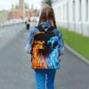 Blue and Red Fiery Dragons Backpack, Travel Rucksack Lightweight School