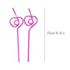 TAPBULL 12 PCS Heart-Shaped Party Straws Drinking Sipping Straws, Novelty