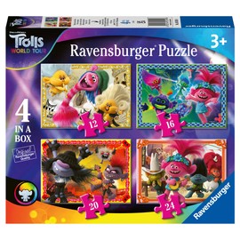 Ravensburger Trolls 2 World Tour 4 in Box (12, 16, 20, 24 Pieces) Jigsaw Puzzles for Kids Age 3 Years Up