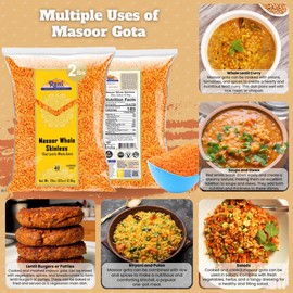 Rani Masoor Gota (Football) Indian Red Lentils Skinless 32oz (2lbs) 908g ~ All Natural | Gluten Friendly | NON-GMO | Kosher | Vegan | Indian Origin