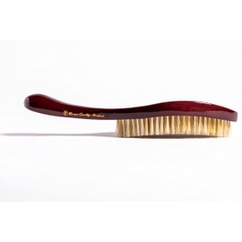 NEW CQP PREMIUM 360 Wave Brush - Royal Burgundy - MEDIUM SOFT - Extra Lux Boar Bristles, Wooden Body, Gold Engraved Logo, Piano Lacquer High Gloss Finish Hairbrush by Crown Quality Products