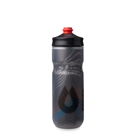 Hydrapak Polar Surge Insulated Bicycle Water Bottle - High Flow Squeeze Bottle for Cycling and Sports (Black, 20oz)
