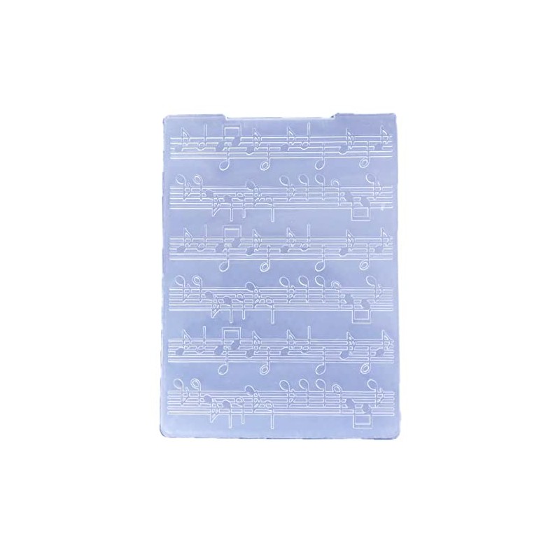 NZJ Christmas Music Note Plastic Embossing Folders for Card Making