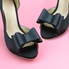 Douqu 1 Pair Simple Elegant Woman Ladies Black PU Bow