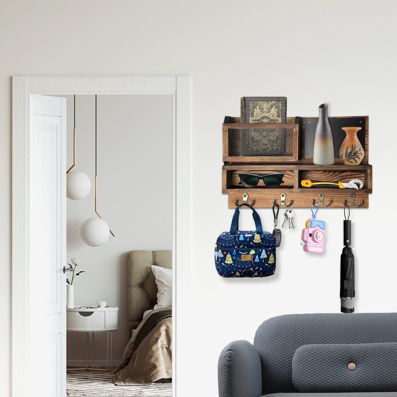 Key Holder for Wall, Mail Organizer Wall Mount with Key