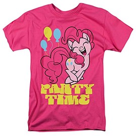 My Little Pony Party Time Unisex Adult T Shirt for Men and Women, Small Hot Pink