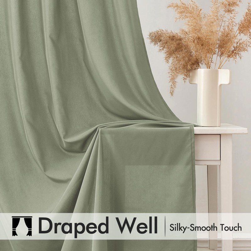 MIULEE Sage Green Privacy Sheer Curtains That Let Light in