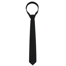 Kebs Basic Mens Solid Color Cotton Necktie Regular Tie for Men - Black