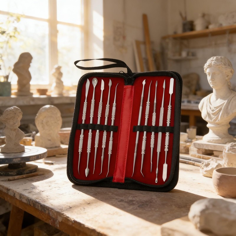 10-Piece Wax Carving Tool Set, Double-Ended Stainless Steel
