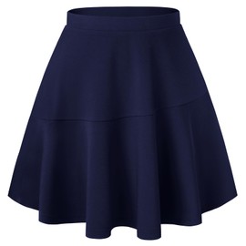 Kate Kasin Dark Blue Skirt for Women Flare Pleated A Line Skirts High Waisted Casual Mini Skater Skirt S 2025