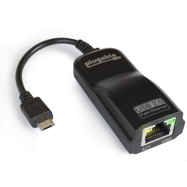 Plugable USB 2.0 OTG Micro-B to 100Mbps Fast Ethernet Adapter